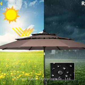 Steel New 3-layer Umbrella,with Tilt thumbnail-5