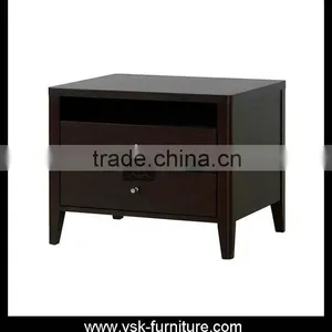 NI-108 Black Wood Hotel Bedside Stand Used thumbnail-1
