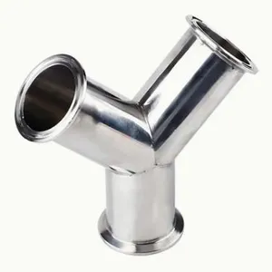 Stainless Steel Sanitary Pipe Fitting 90 Degree Double Head Y Shaped Elbow thumbnail-4