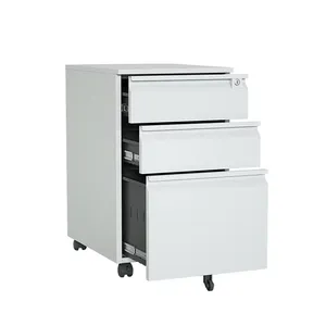 Modern Office Storage Mobile Pedestal With Universal Wheels Mobile Pedestal Combination Lock 3 Drawer Mobile Pedestal Cabinet thumbnail-2