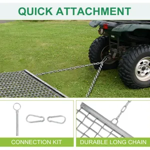 6ft X 3ft Drag Mat Heavy Duty Zinc & Steel Mesh Field Surface Leveling for ATV UTV thumbnail-3