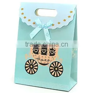 Blue Pumpkin Car Pattern Button Closure Gift Paper Bag thumbnail-1
