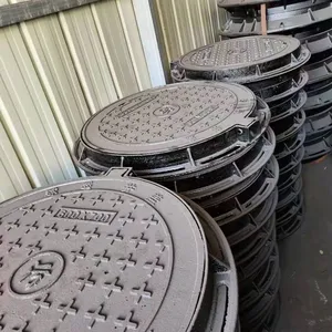 EN124 Ductile Iron Manhole Cover C250 D400 E600 With Frame Heavy Duty Black Round Road Safety thumbnail-4