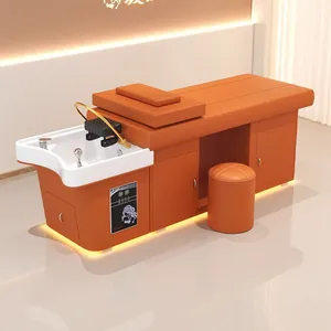 Thai Hair Shampoo Bed With Digital Temperature Control Waterfall Heater 2000W 6L Tank Salon Use thumbnail-4