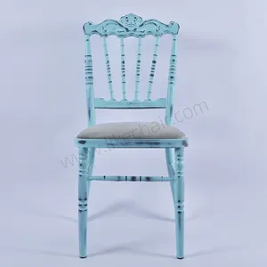Stylish Elegant Antique Metal Wedding Chairs Durable Iron Hotel Furniture for Farmhouse Party Home Office Factory Sale thumbnail-1