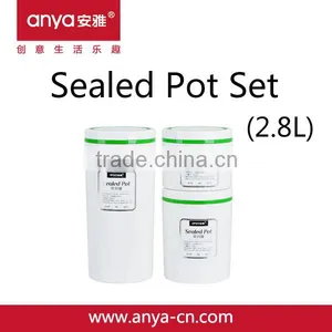 D678 Round Food Plastic Airtight Storage Canister Set & Sealed Pot Set Lager 1.5L Middle 0.8L Small 0.5L thumbnail-1