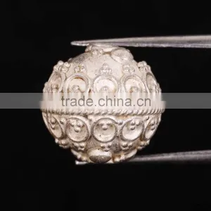 925 Solid Sterling Silver Designer Ball Round Shape Beads thumbnail-1