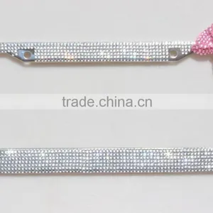 Diamond Pink Bow Girls Bling Crystal License Plate Frames thumbnail-1