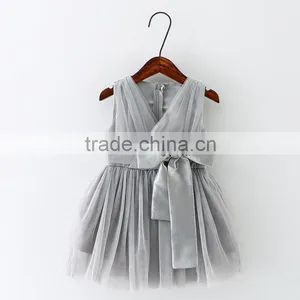 Wholesale Popular Children Long Gown Bowknot Summer Kids Dresses Toddler One-piece Clothing Spaghetti Strap Baby Girl Long Skirt thumbnail-1