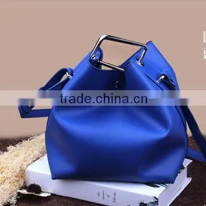 2016 New Korean Fashion Square Buckle Leather Bucket Bag thumbnail-3