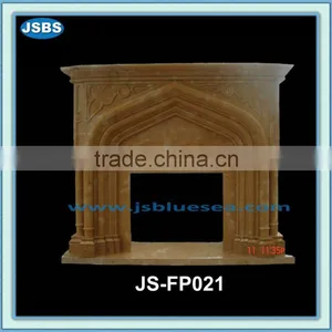Yellow Marble THAI Style Interior Fireplace Mantel thumbnail-1