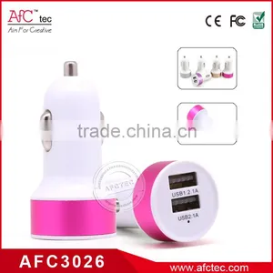 ABS Colorful Hot Sale Wholesale Promotion 2.1a Dual Usb Car Charger thumbnail-1
