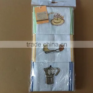100% Cotton White and Plain Dyed Waffle Kitchen Tea Towel China Wholesale thumbnail-1