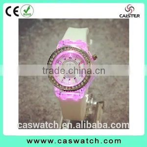 Cheap Crystal Watch Silicone Watches Band Colorful Lights Watch China thumbnail-1