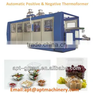 Four Station Plastic Thermoforming Machine With Forming-Vent Hole Punching-Cutting-Stacking Unit thumbnail-1