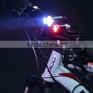 Rechargeable Battery Pack Xml T6 Red Blue Led Bike Light thumbnail-1