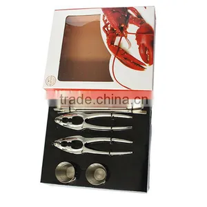 Stainless Steel Seafood Serving Set 8 Piece Included 2 Lobster Crackers ,4 Seafood Forks And 2 Condiment Sauce Cups thumbnail-6