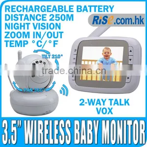 3.5 Camera Digital Night Vision Pan Tilt PTZ Zoom Video Wireless Baby Monitor thumbnail-1