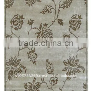 702,Lt.Brown/Beige Indo-Nepali Carpets Made With 100% Silk thumbnail-1