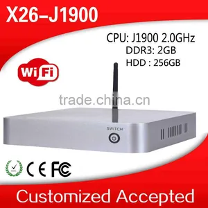 Wholesale X26-J1900 Celeron Quad Core 8G RAM 64G SSD Mini Pc Computer Personal Computer Atom Mini Pc With Silver Metal Case thumbnail-1