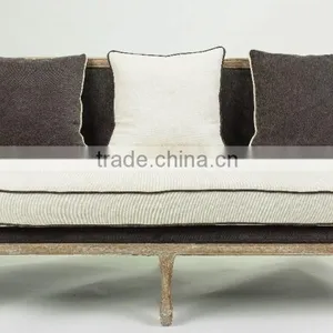 American Country Style Mashup Fabric Sofa/wooden Fabric Couch(CH-866-OAK) thumbnail-2