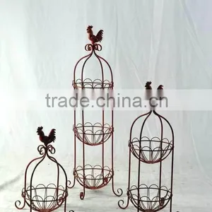 Cock Design Floor Basket Stand for Wire Fruit Basket thumbnail-1