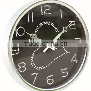 Romantic Fahion Metal Gold Decorative Wall Mounted Diamond Clock thumbnail-1