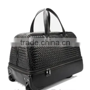 Design Leather Laptop Travel Trolley Luggage Bags, Foldable Traveling Bag thumbnail-3