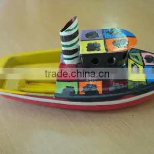 Tin Toys Boats New Handpainted Tugs Squares thumbnail-1