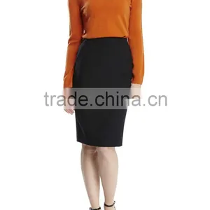 2015 Latest Women Fashion Petite Black Pencil Skirt thumbnail-2