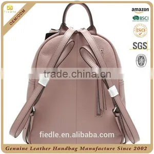 CSS1498-001 Fashion Practical Elegant Small Designer's Genuine Leather Ladies Pink Daypacks /Backpacks thumbnail-2