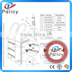 Factory Supply 3 Steps Swimming Pool Stainless Steelstep Ladders thumbnail-6
