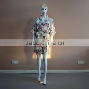 Printing Sexy Satin Silk-like Women Bathrobe thumbnail-2