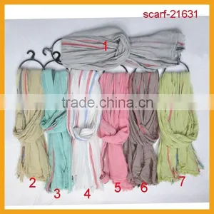 Newest Long Scarf Plain Cotton Scarf thumbnail-1