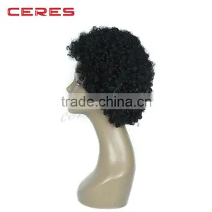 Natural Black With Baby Hair Kinky Curly 100 Human Hair African American Afro Kinky Human Hair Wigs thumbnail-3