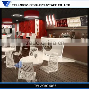 2014 Modern Popular Luxury Boat Shape Artificial Marble Coffee Bar Counter Furniture for Sale thumbnail-1