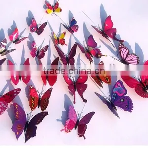 New 3D DIY 12PCS Multi-Color Butterfly Wall Sticker Home Wedding Room Art Decor thumbnail-2