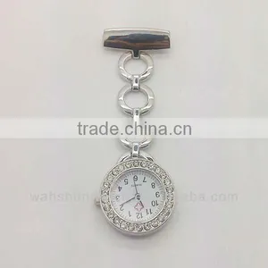 Y121G Japan Movt Elegant Silver Rhinestone Metal Nurse Watches thumbnail-1
