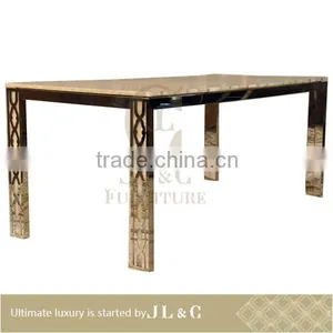 Luxury Dining Room JT15-02 Dining Table Furniture Set Square Stainless Steel New Design 2015 thumbnail-1