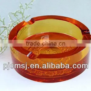 2015 Beautiful Amber Color Crystal Ashtray for Office Decration Crystal Cigar Ashray thumbnail-1