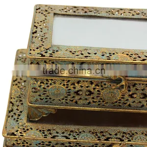 Decorative Jewelry Mirror Wholesale Trinket Box,Antique Metal Trinket Box thumbnail-5