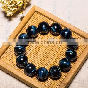 Blue Tiger Eye Stone Bracelet for Sale ,round Gemstone Bracelet thumbnail-1
