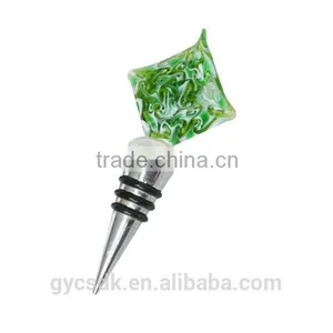 Novelty Rhombus Colorful Murano Glass Wine Accessory Wine Stopper thumbnail-4