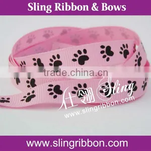 Good Quality Paw Print Grosgrain Ribbon thumbnail-1
