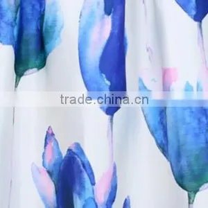 Women Fashion Retro Elegant Elastic High Waist Zipper Flower Print Pleated Midi Skirt thumbnail-2