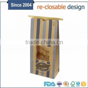FDA Paper Bag Natural Tin Tie Kraft Customized Dessert Paper Bag With Clear Window thumbnail-1