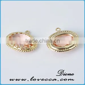 Fashion Gold Silver Plated Carved Framed Glass Pendant Jewelry thumbnail-2