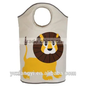 Foldable Girl Style Cartoon Canvas Storage Basket Hamper for Dirty Clothes thumbnail-3