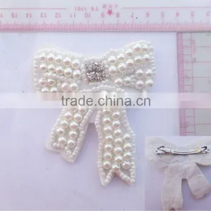 Pretty Pearl and Rhinestone Butterfly Barrettes thumbnail-1