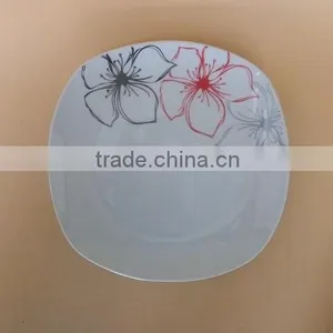 10.5 Inch Dinner Plate Hotel Restaurant Square Big Dinner Plates Dishes Custom Printed Plate thumbnail-2